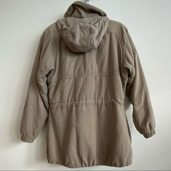 NILS Resort Collection Taupe Hooded Zip Up Tunic Length insolated Ski Coat SZ 8 - Picture 2 of 16